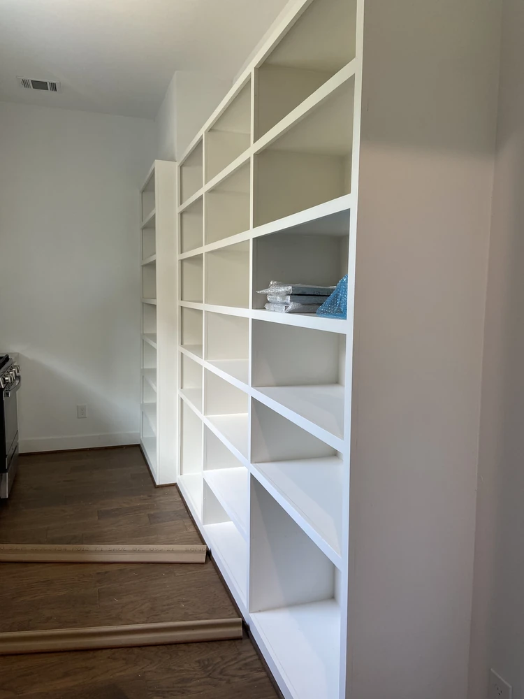 Custom built-ins after interior painting in The Woodlands, TX